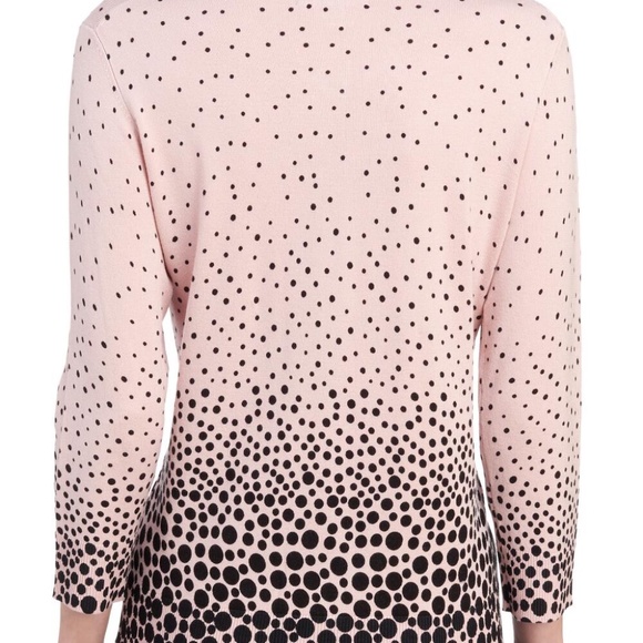 Graduated Dot Crew Neck Cardigan - Picture 3 of 4